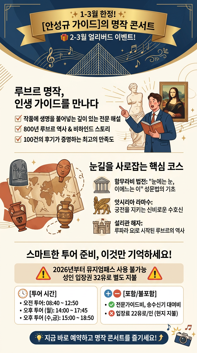 [루브르박물관투어]✨1-3월오픈✨[안성규가이드]의 명작 콘서트🎁2-3월 투어 핵심 포인트