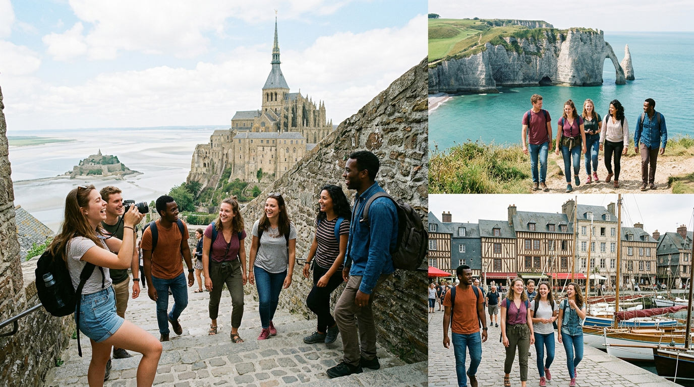 [유럽산책][고급버스투어/수도원내부설명] 몽생미셸+에트르타+옹플뢰르 투어 체험 추천