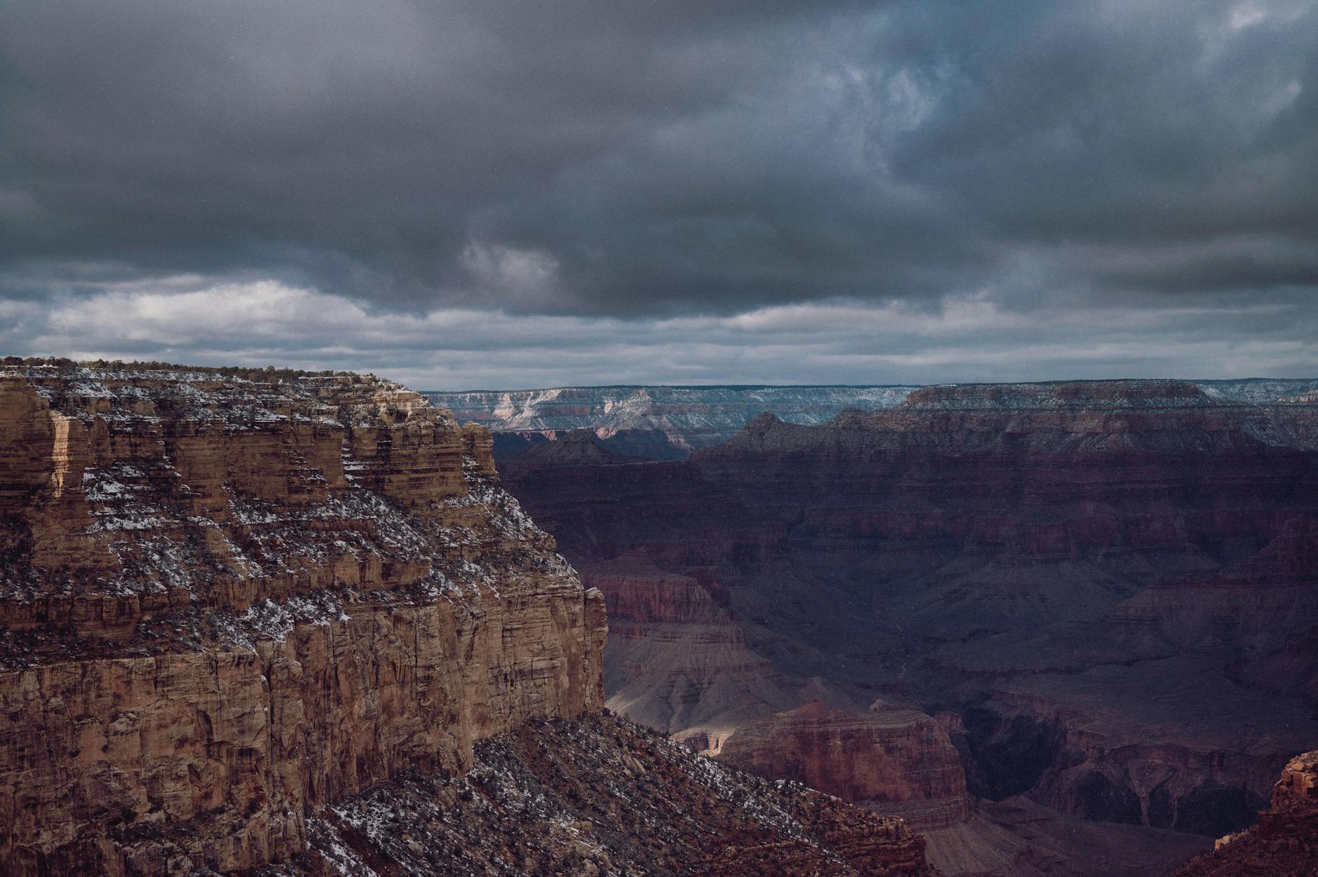 장엄한 겨울 그랜드캐년 풍경