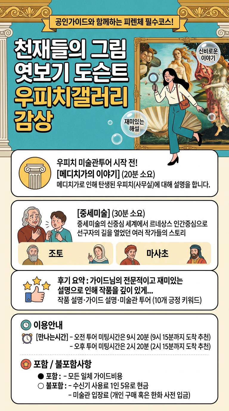 공인가이드가 진행하는 피렌체 투어 핵심 포인트