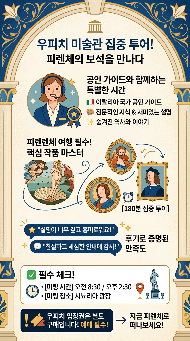 [우피치-피렌체투어] 오전/오후 우피치 투어 핵심 포인트