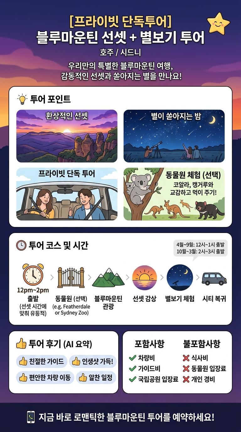 [프라이빗 단독투어] 블루마운틴 투어 핵심 포인트