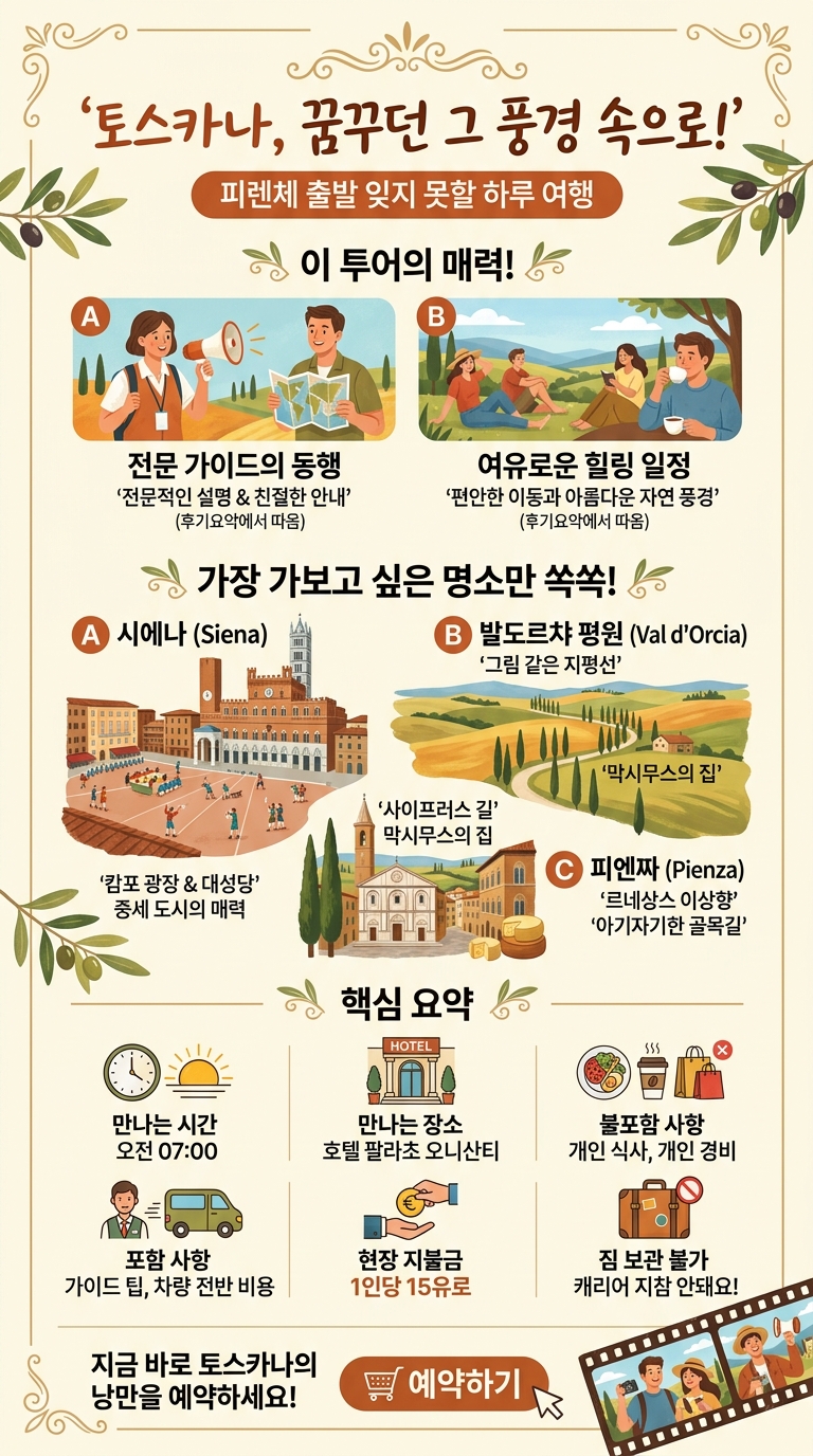 토스카나 투어 시에나, 투어 핵심 포인트