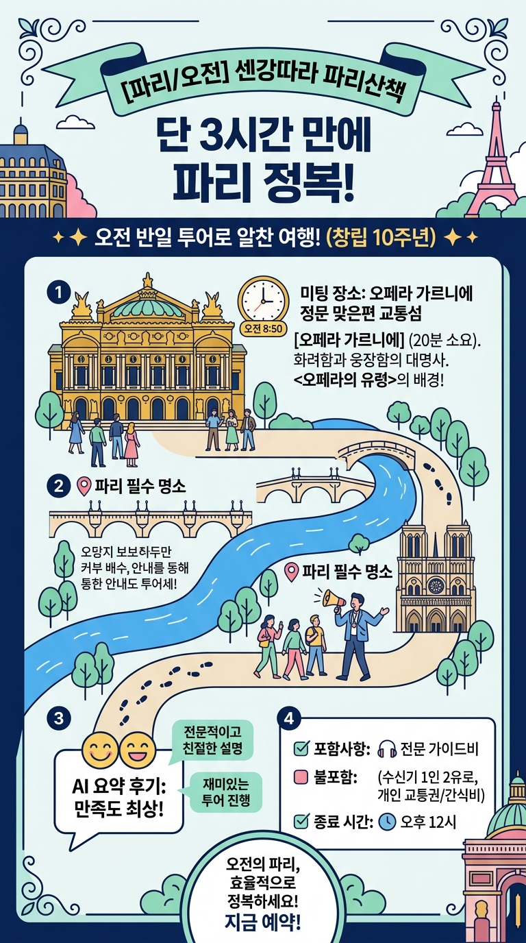 [파리/오전] 센강따라 파리산책, 투어 핵심 포인트