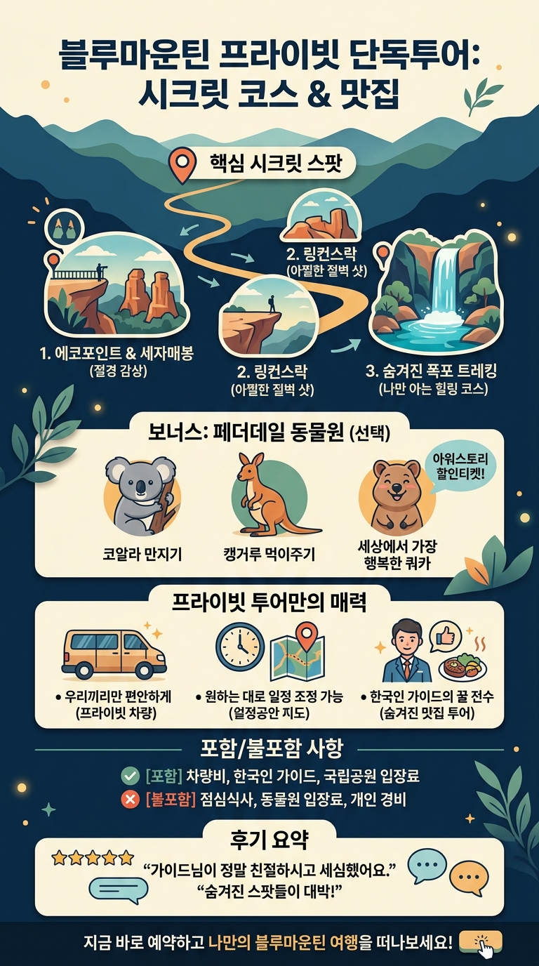 [프라이빗 단독투어] 블루마운틴 투어 핵심 포인트
