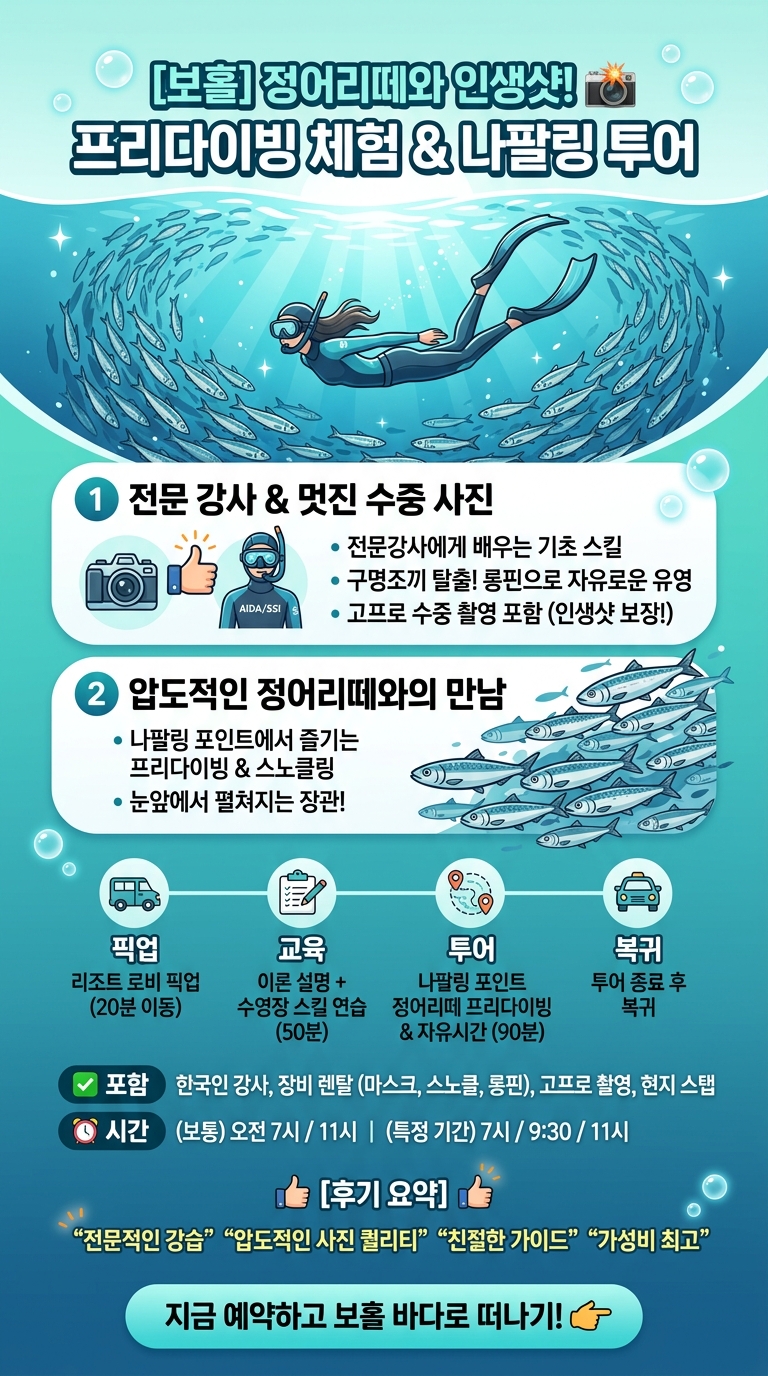 보홀 프리다이빙 체험 투어 핵심 포인트