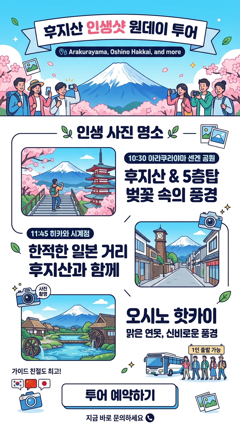 후지산 포토 스팟 투어 핵심 포인트
