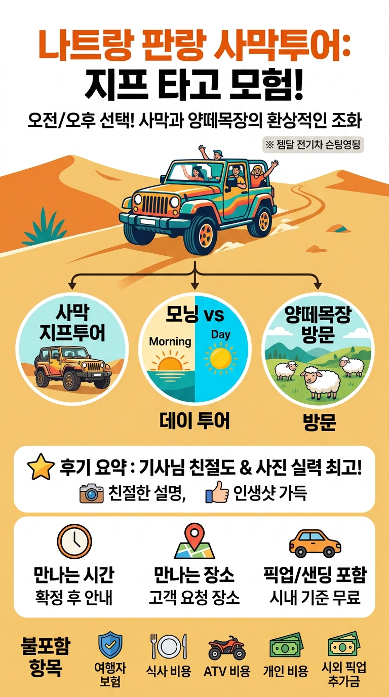 나트랑 판랑 사막투어 투어 핵심 포인트