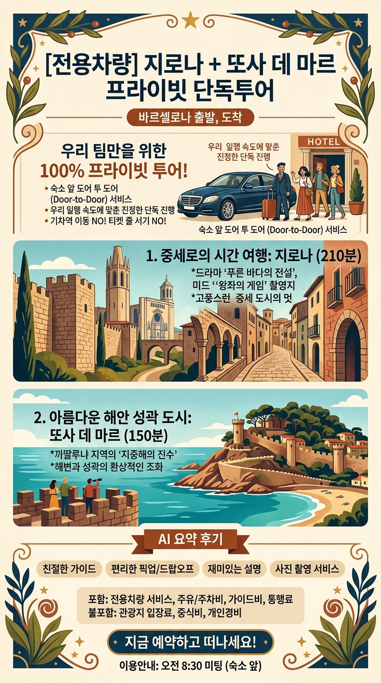 [전용차량] 지로나+또사데마르 프라이빗 투어 핵심 포인트
