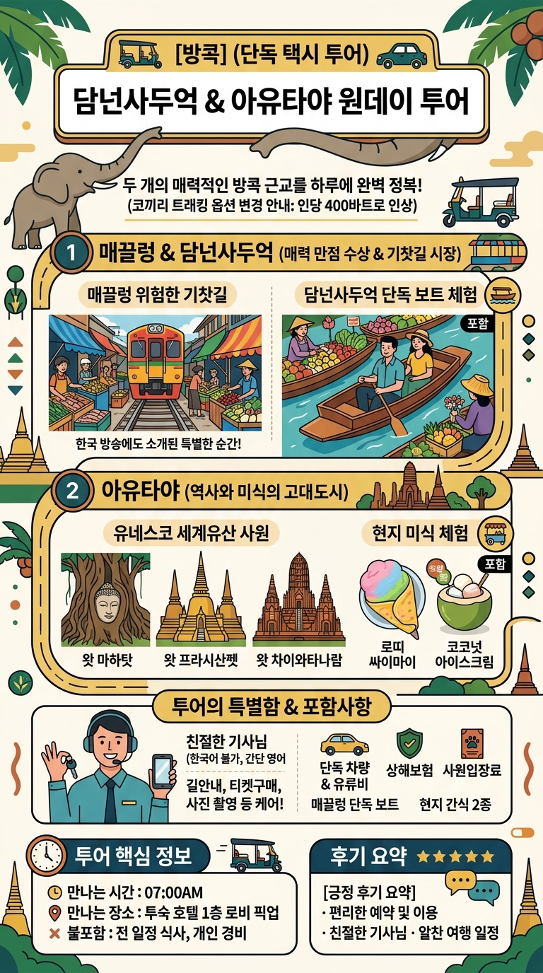 [방콕] (단독 택시 투어 핵심 포인트
