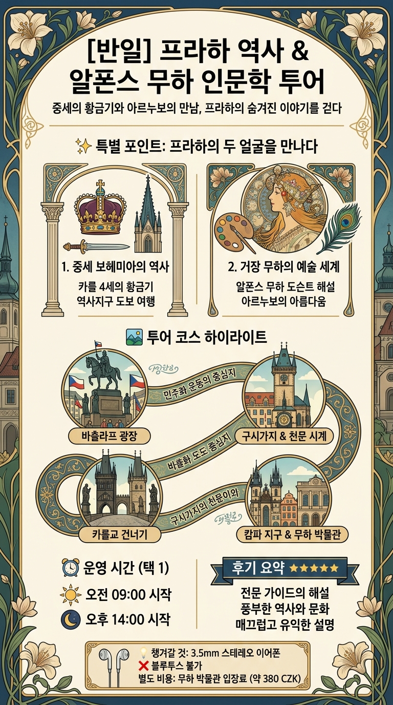 [반일/오전/오후] 프라하 역사지구 투어 핵심 포인트