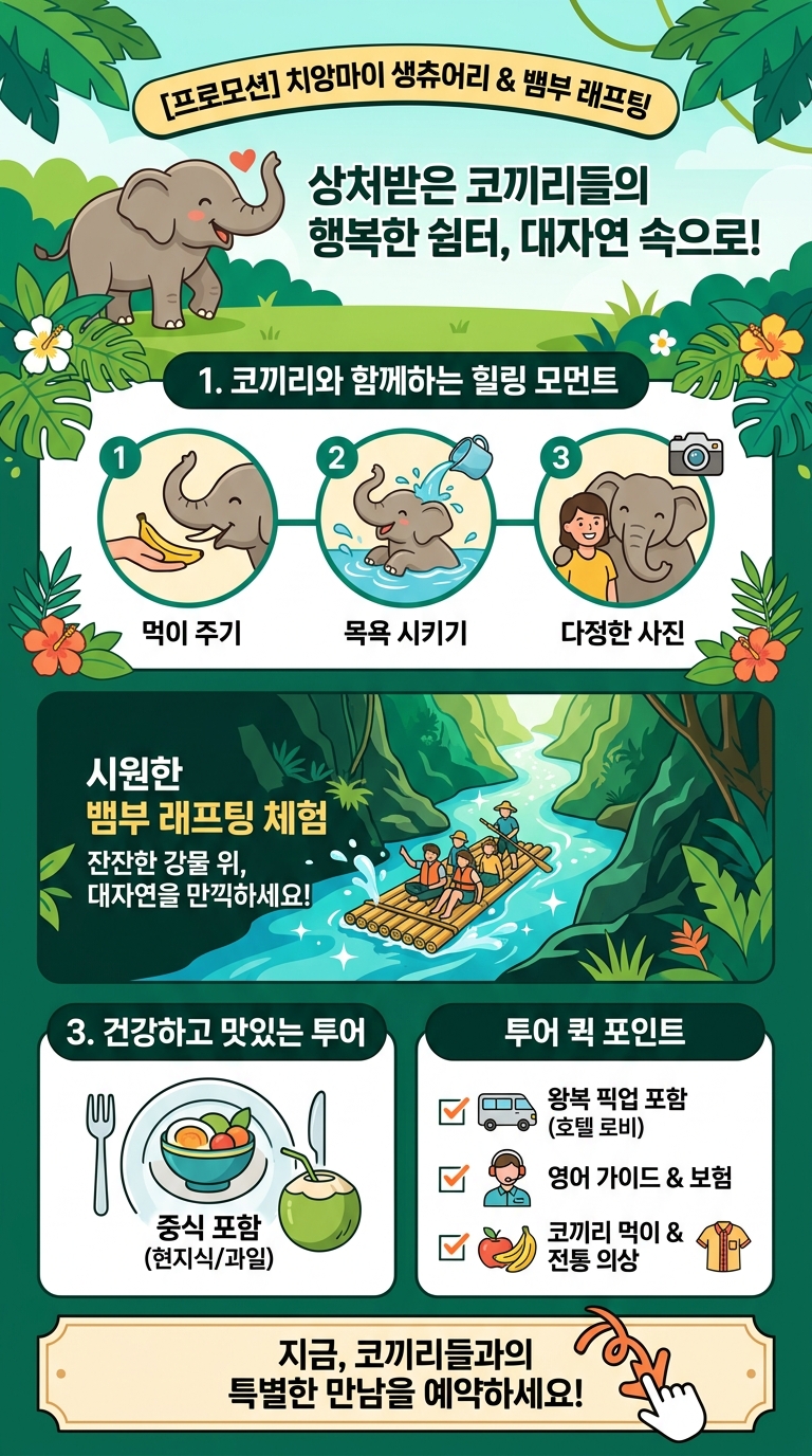 [프로모션] 코끼리 생츄어리(보호구역) 투어 핵심 포인트