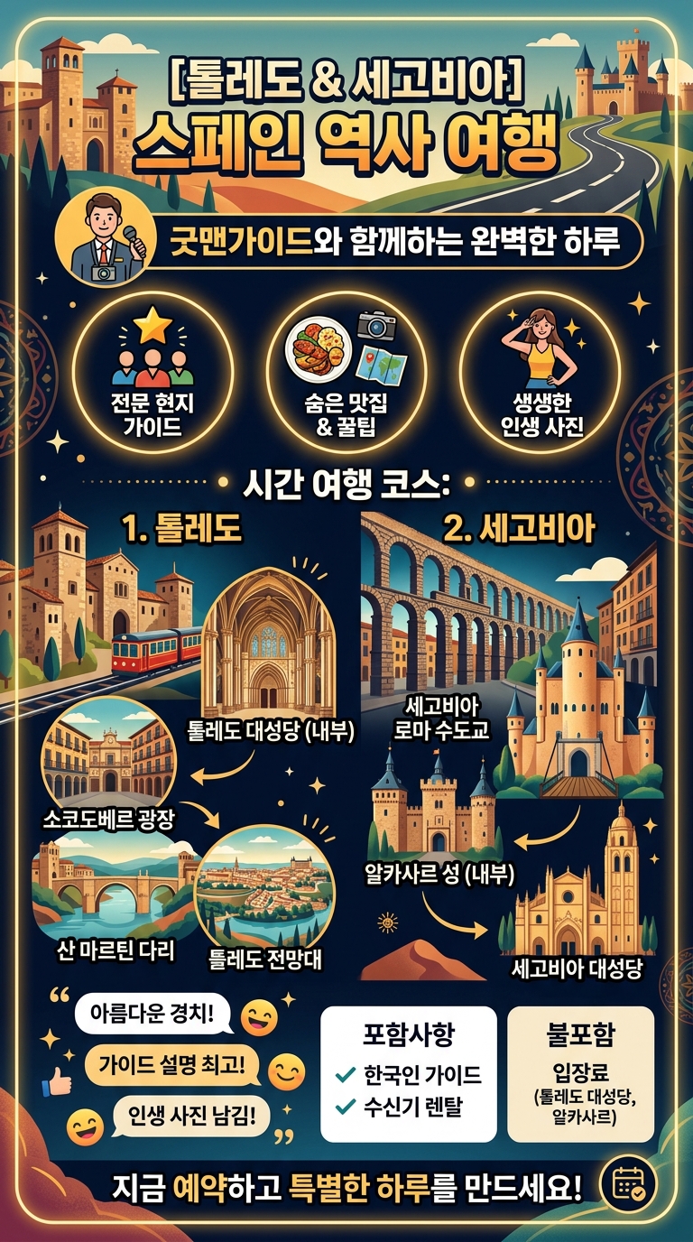 [톨레도&세고비아] 마드리드 출발, 투어 핵심 포인트