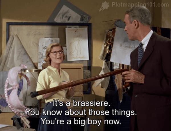 "It's a brassiere," Midge teases Scottie.  "You know about those things.  You're a big boy now."