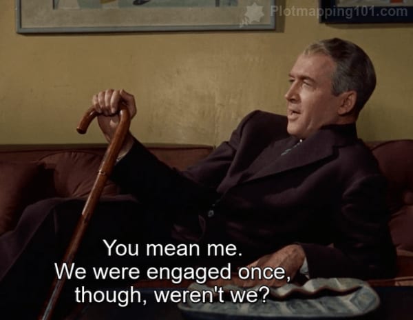 "You mean me.  We were engaged once, though, weren't we?" Scottie asks.