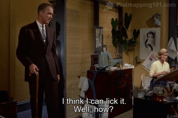 "I think I can lick it," Scottie says.  "Well, how?" Midge replies.