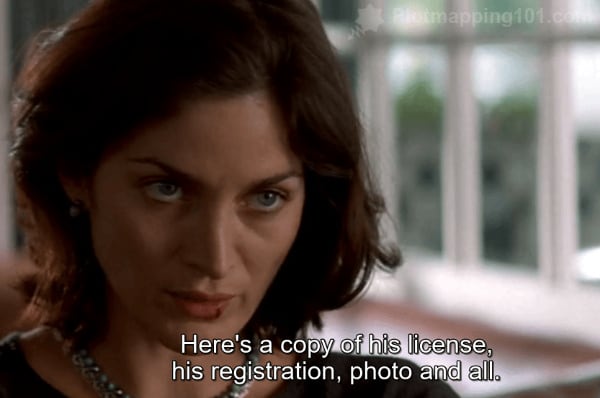 "Here's a copy of his license, his registration, photo and all," Natalie says.