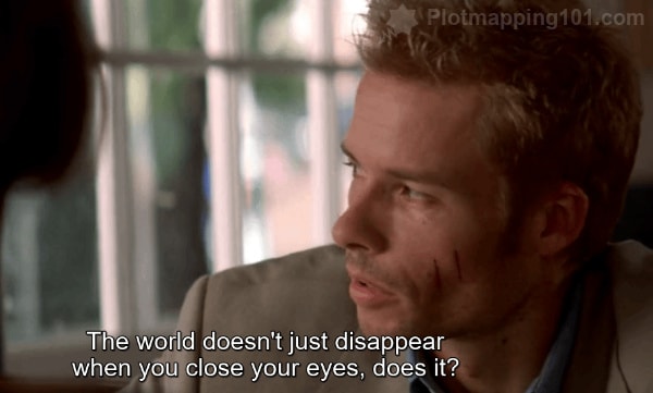 "The world doesn't just disappear when you close your eyes, does it?" Leonard asks.