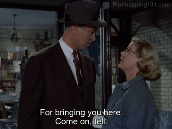 "For bringing you here.  Come on, tell," Midge demands.