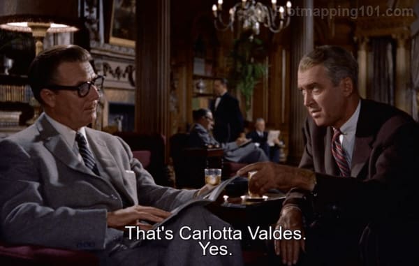 "That's Carlotta Valdes," Scottie says.  "Yes," Gavin answers.