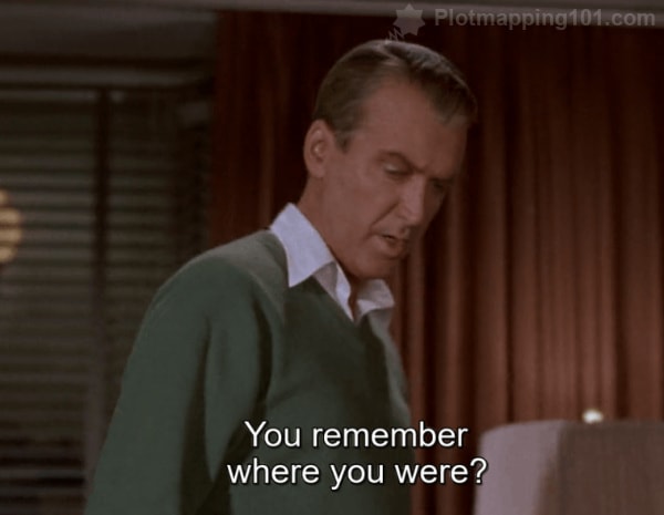 "You remember where you were?" Scottie asks.