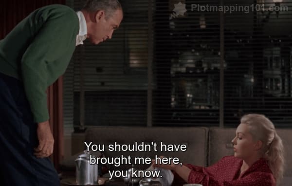 "You shouldn't have brought me here, you know," Madeleine tells him.