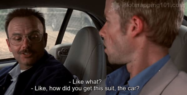 "Like, how did you get this suit, the car?" Teddy asks