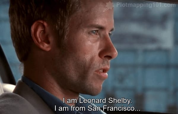 "I am Leonard Shelby.  I am from San Francisco..." Leonard says.