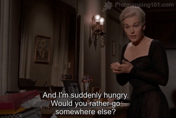 "And I'm suddenly hungry.  Would you rather go somewhere else?" Judy asks.