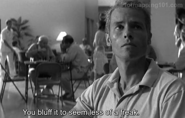 "You bluff it to seem less of a freak," Leonard says, imagining himself in Sammy's place.