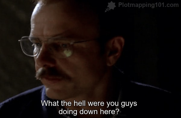 "What the hell were you guys doing down here?" Teddy asks.