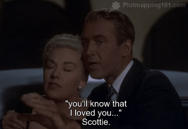 "'You'll know that I loved you...'" Scottie says. "Scottie," Judy breathes.