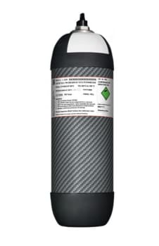 Flaske, kompositt 6,8 L 300 bar NLL med PET liner