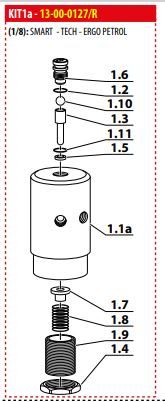 Coltri trykkholderventil 1/8