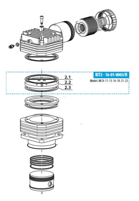 Coltri MCH-11-13-16-18-21-23 ventilplate + pakninger 1.trinn