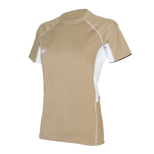 AQL Rashguard LF short women beige/white