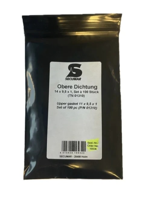 Gasket 14x9.5x1 (upper, black) for inlet valve, 100 pcs