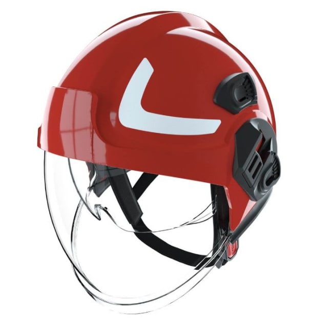 Brannhjelm, PAB Fire 05 RED ALU klart visir
