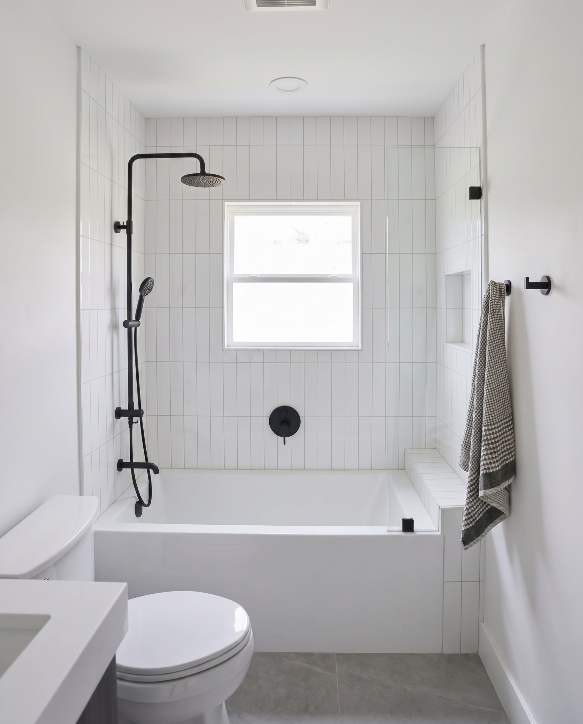 Minimal black and white bathroom remodel, AZ Home Remodeling