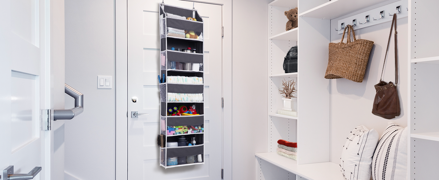 Natural 10-Pocket Over-The-Door Closet Organizer