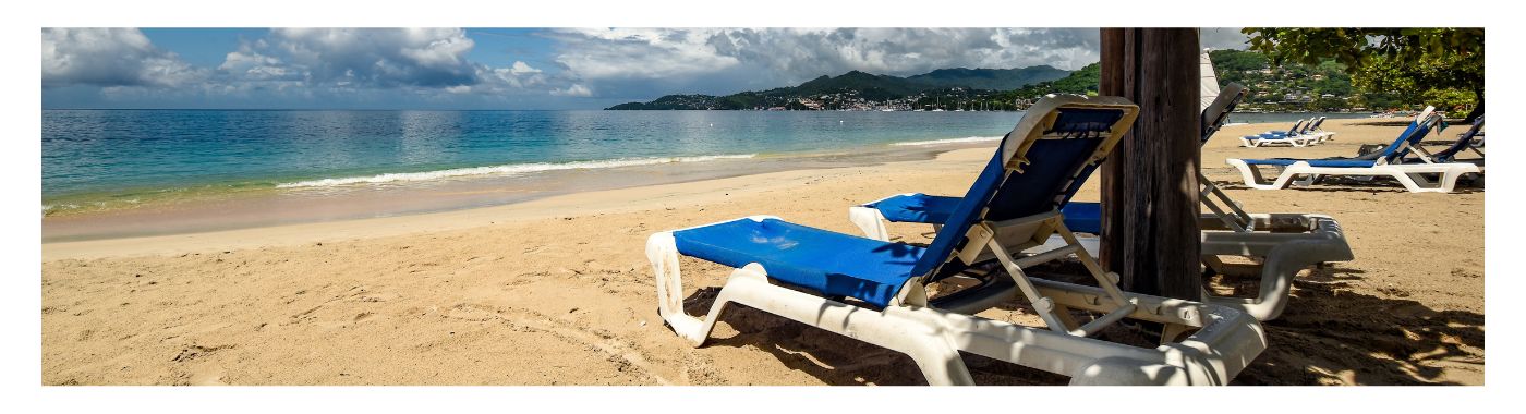 Aerial view of stunning Caribbean islands with turquoise water and white sandy beaches