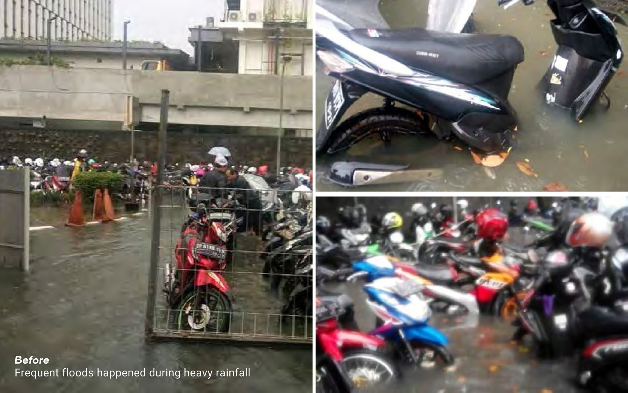 Flooding condition before landscape redesign