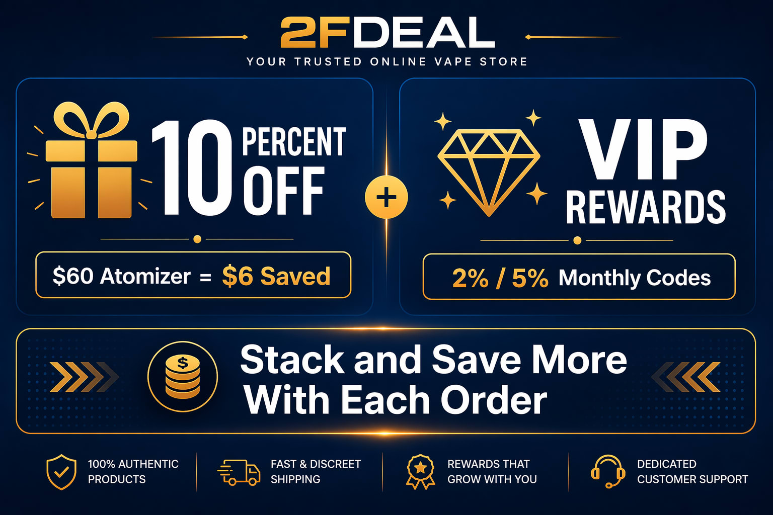 2FDeal 10% Off and VIP Rewards Savings
