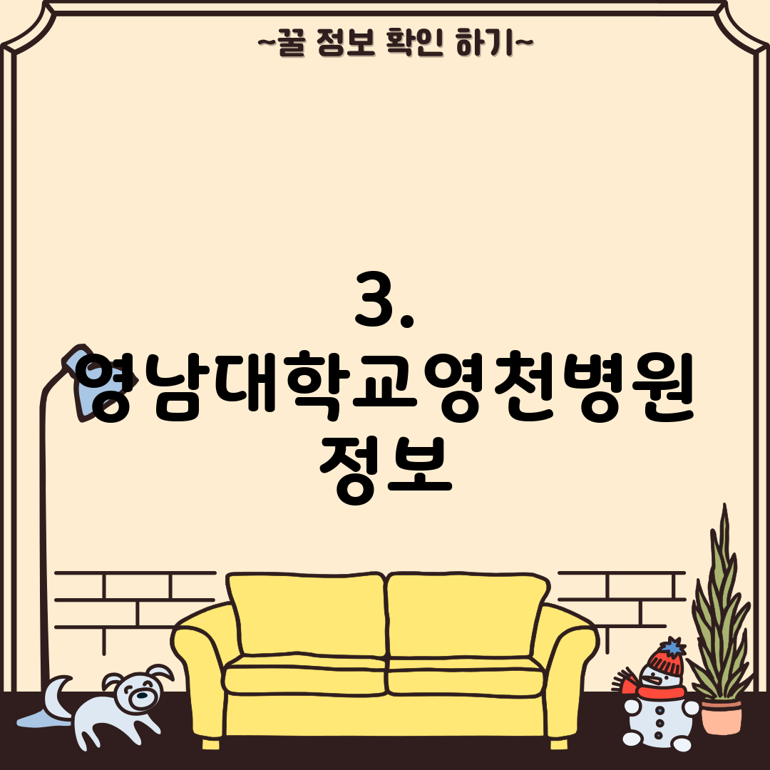 3. 영남대학교영천병원 정보