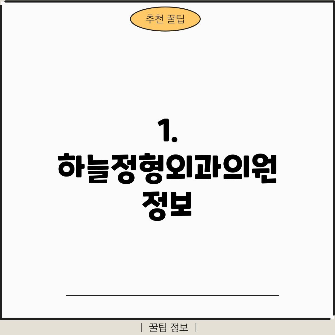 1. 하늘정형외과의원 정보