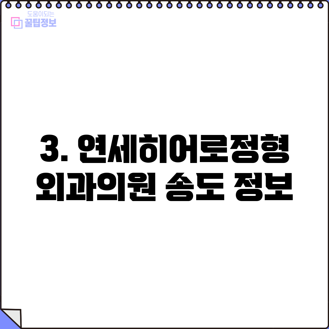 3. 연세히어로정형외과의원 송도 정보