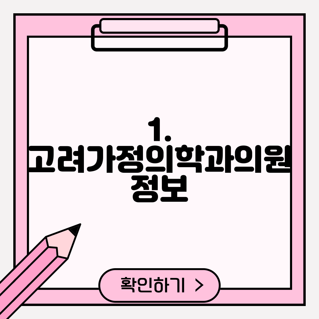 1. 고려가정의학과의원 정보