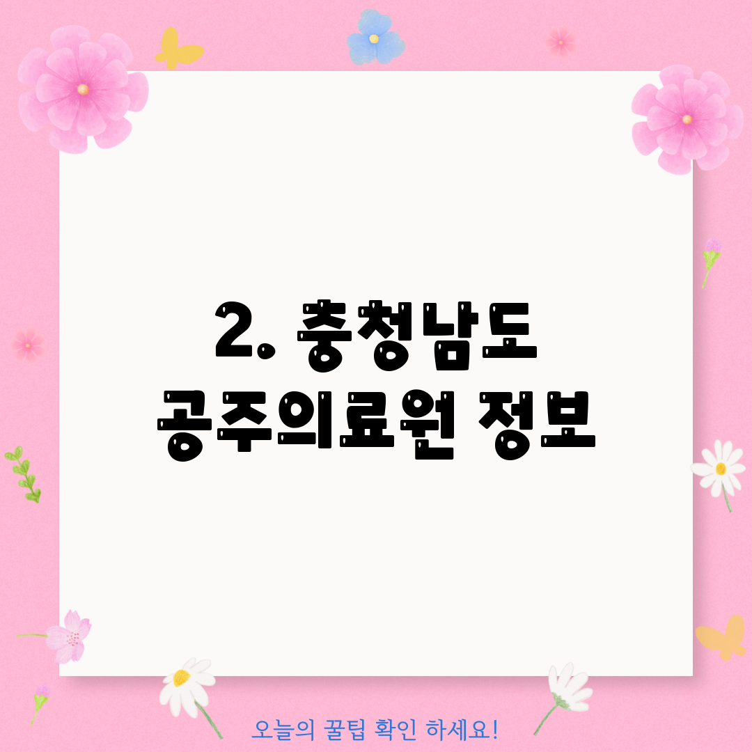 2. 충청남도 공주의료원 정보