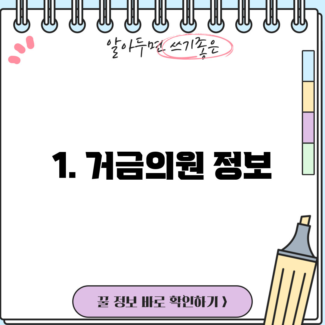 1. 거금의원 정보