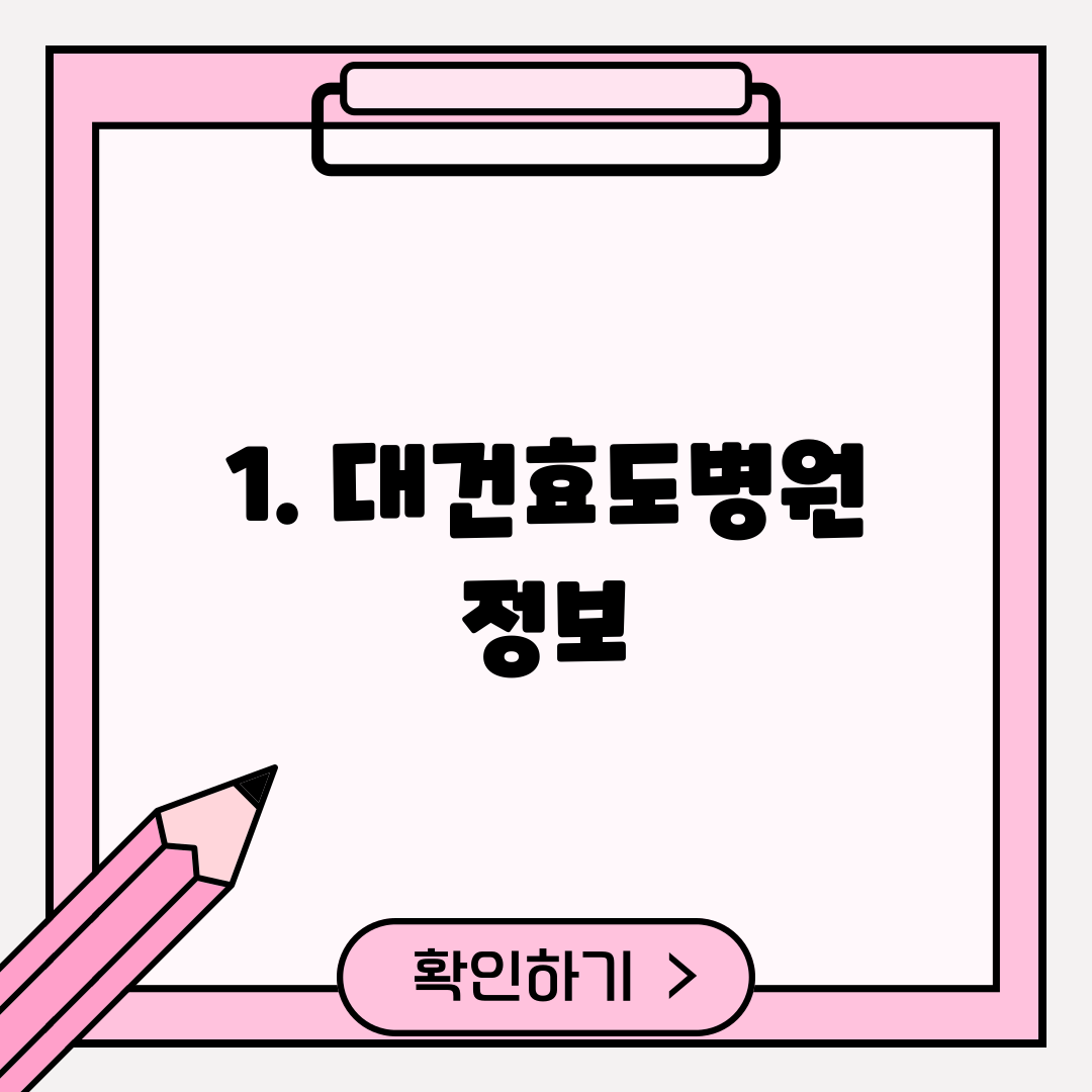 1. 대건효도병원 정보
